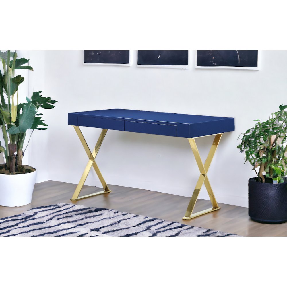 Gold Alexa Desk Navy & Gold Combo. Picture 6