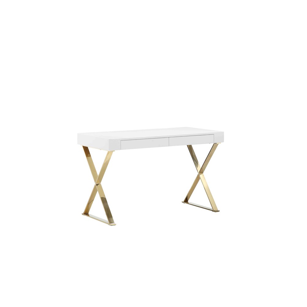 Gold Alexa Desk White & Gold Combo. Picture 1
