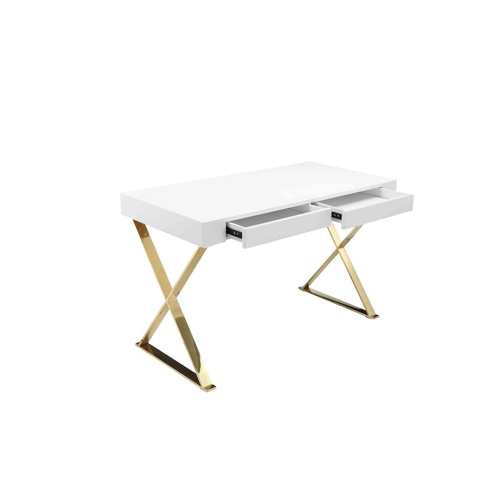 Gold Alexa Desk White & Gold Combo. Picture 3