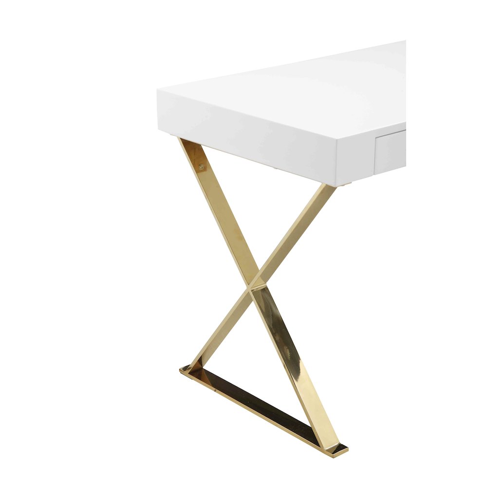 Gold Alexa Desk White & Gold Combo. Picture 5