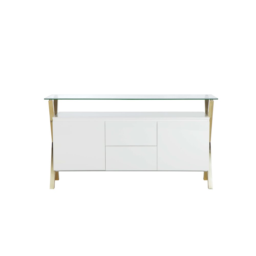 Gold Beverly Buffet White. Picture 1