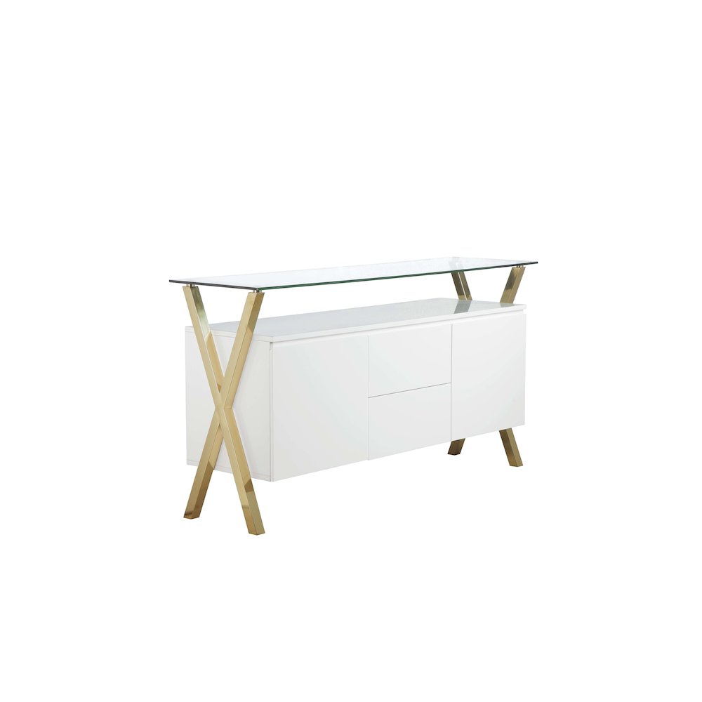 Gold Beverly Buffet White. Picture 2