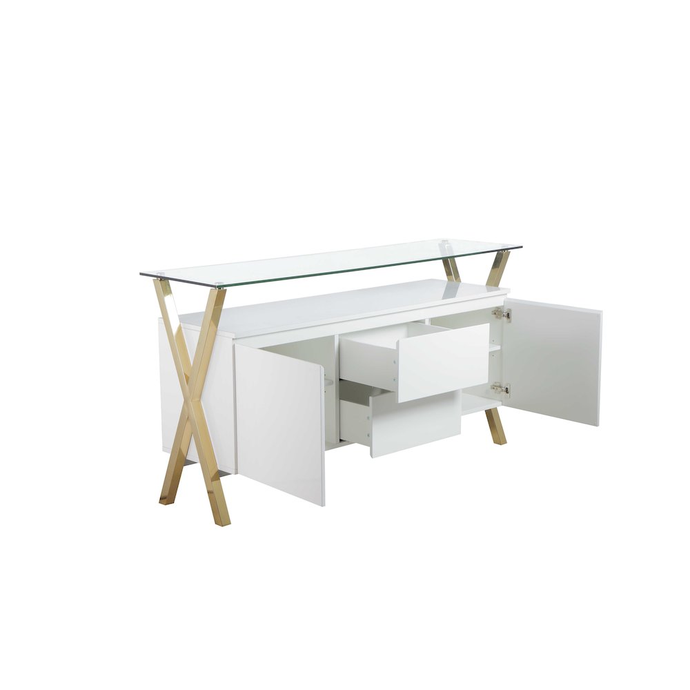 Gold Beverly Buffet White. Picture 3