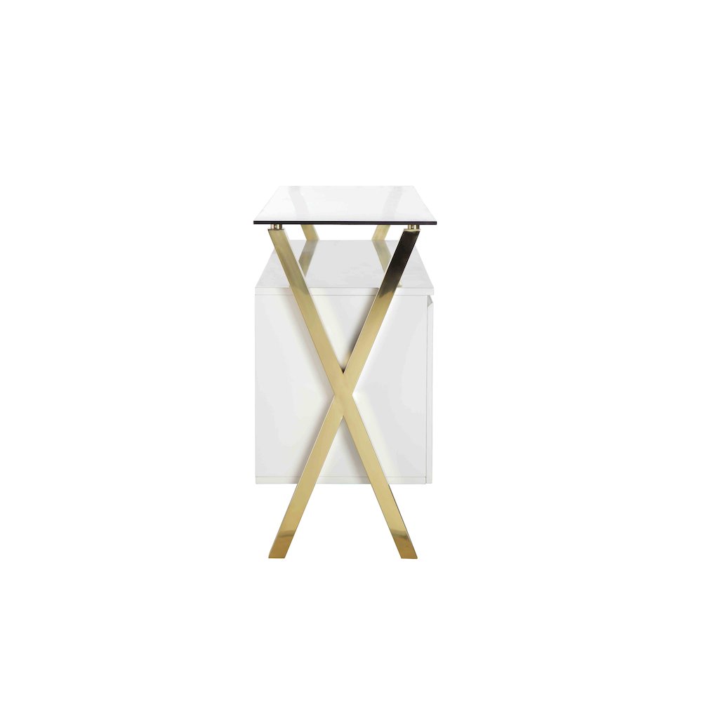 Gold Beverly Buffet White. Picture 5