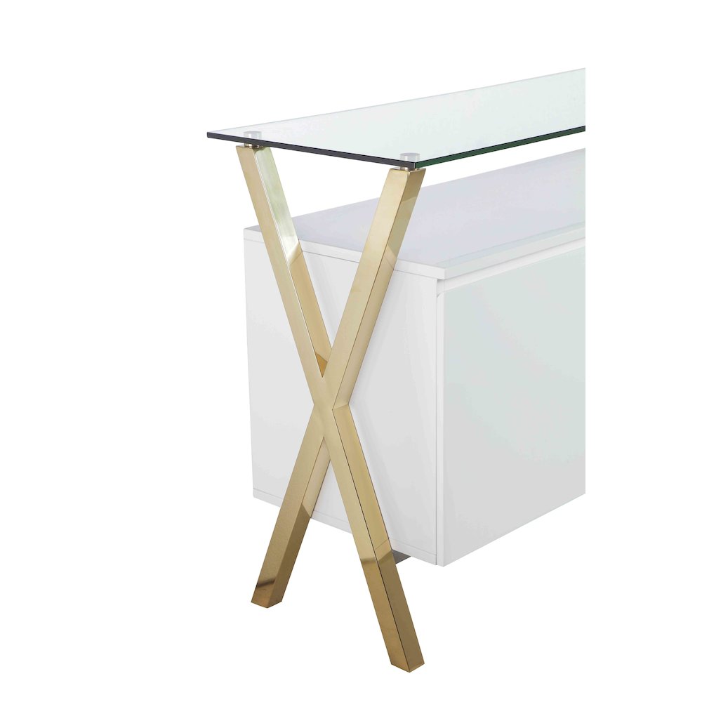 Gold Beverly Buffet White. Picture 6