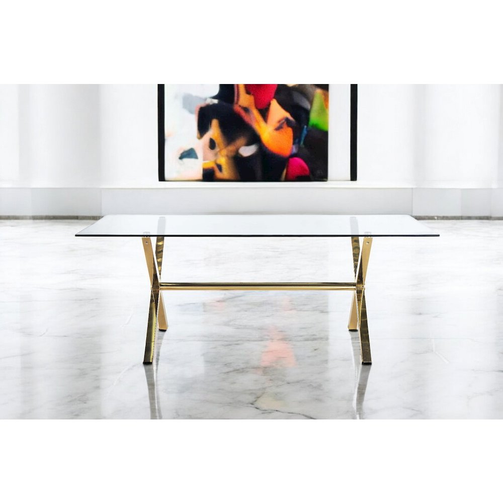 Gold Beverly Dining Table. Picture 5