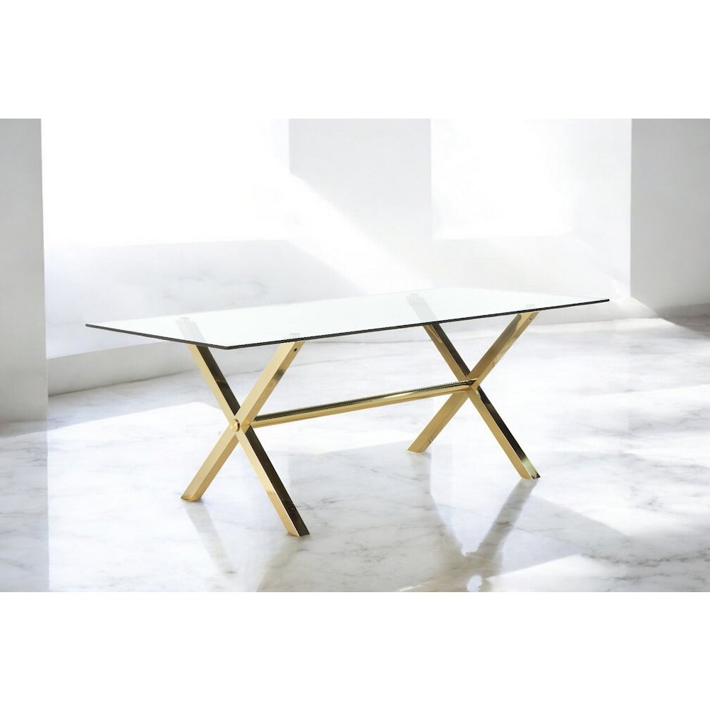 Gold Beverly Dining Table. Picture 6