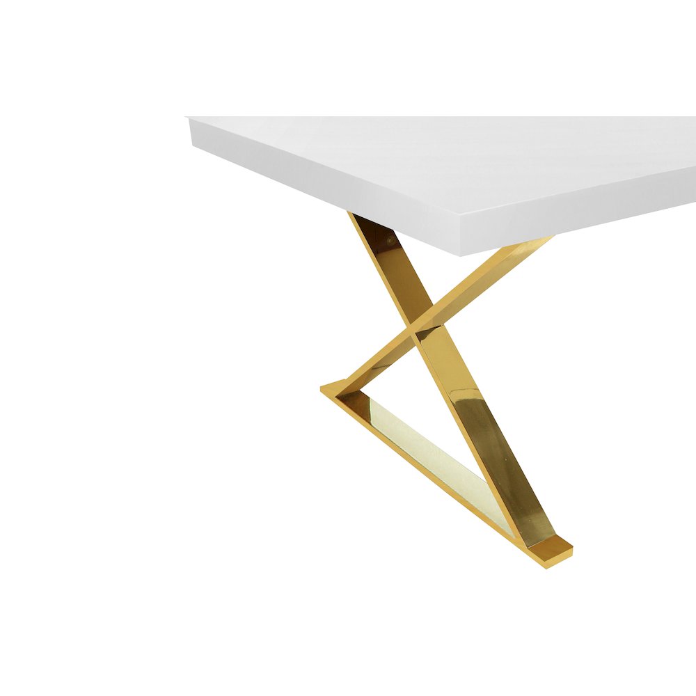 Alexa Dining Table White/Gold. Picture 4