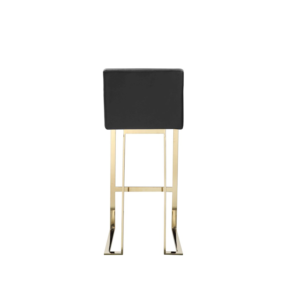 Dexter Bar Stool Faux Leather Black & Gold. Picture 6