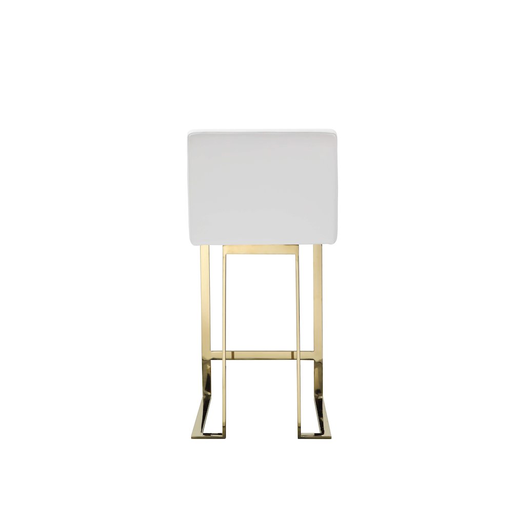 Dexter Counter Stool Faux Leather White/Gold. Picture 5