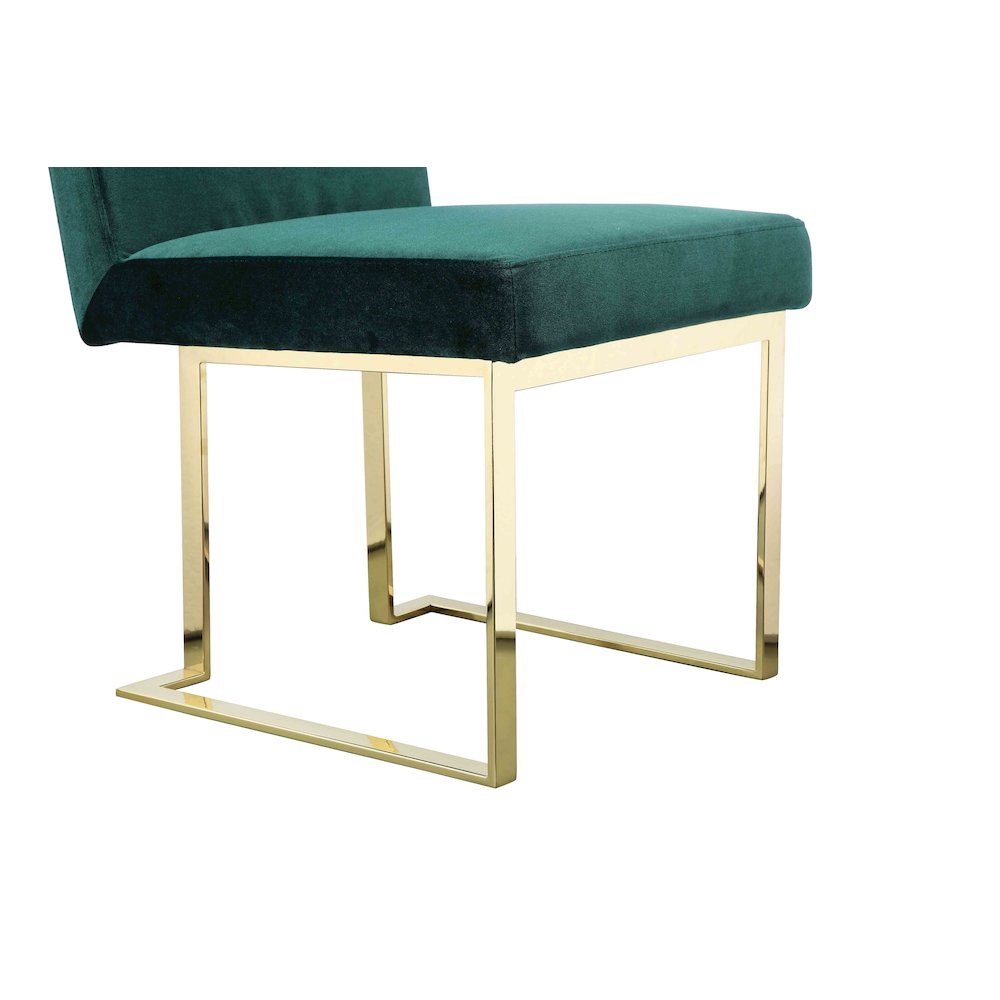 Gold Dexter Side Chair Velvet Green (Set Of 2). Picture 6