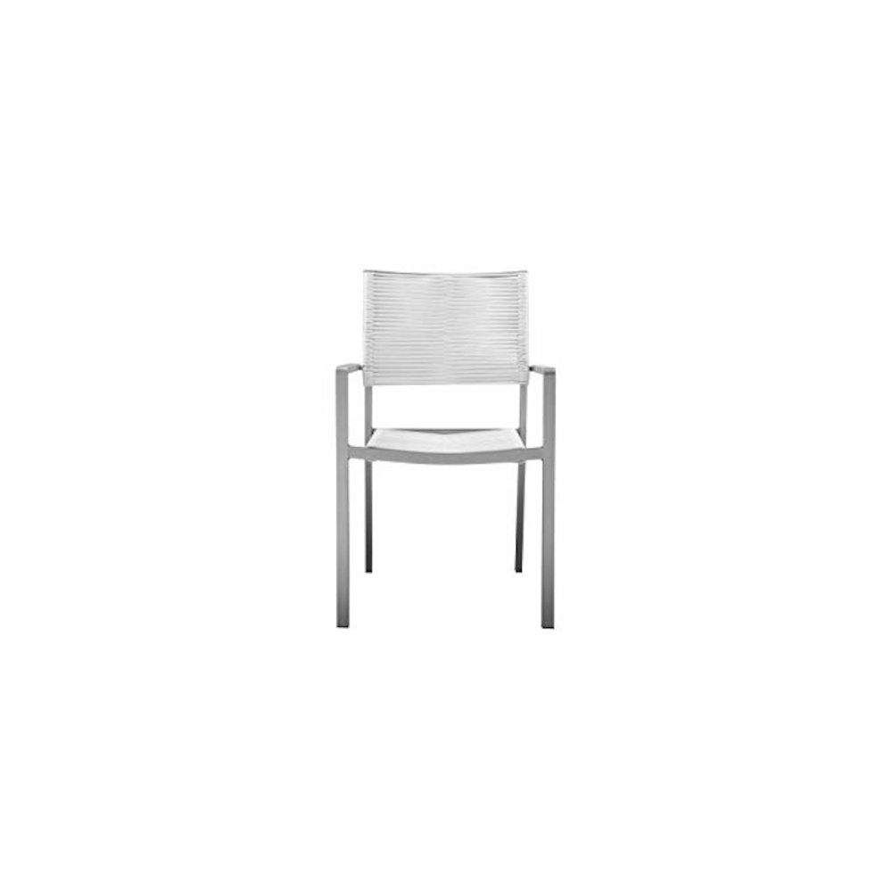 Bella 7 Piece Dining Furniture Set, Grey In Aluminum, Rope. Picture 13