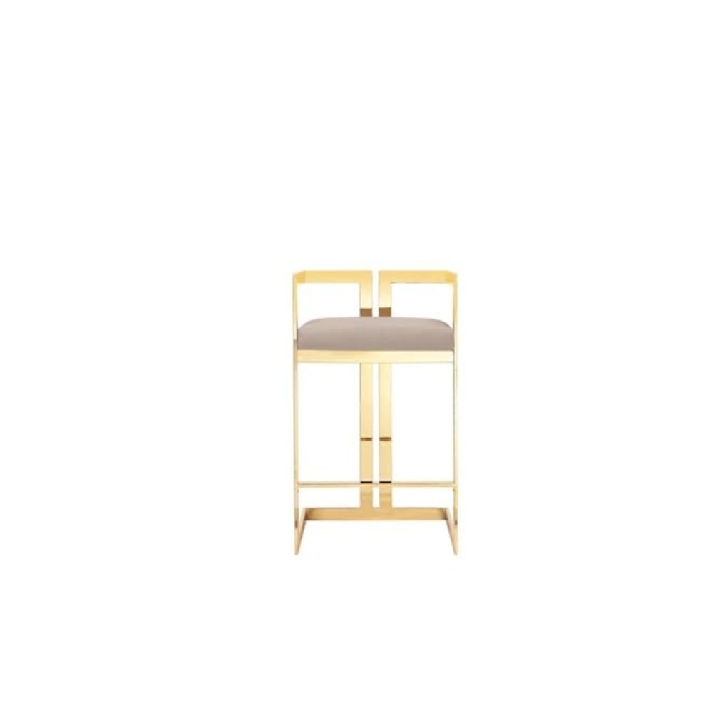 Kenzie Counter Stool Gold/Sand Faux Leather. Picture 3