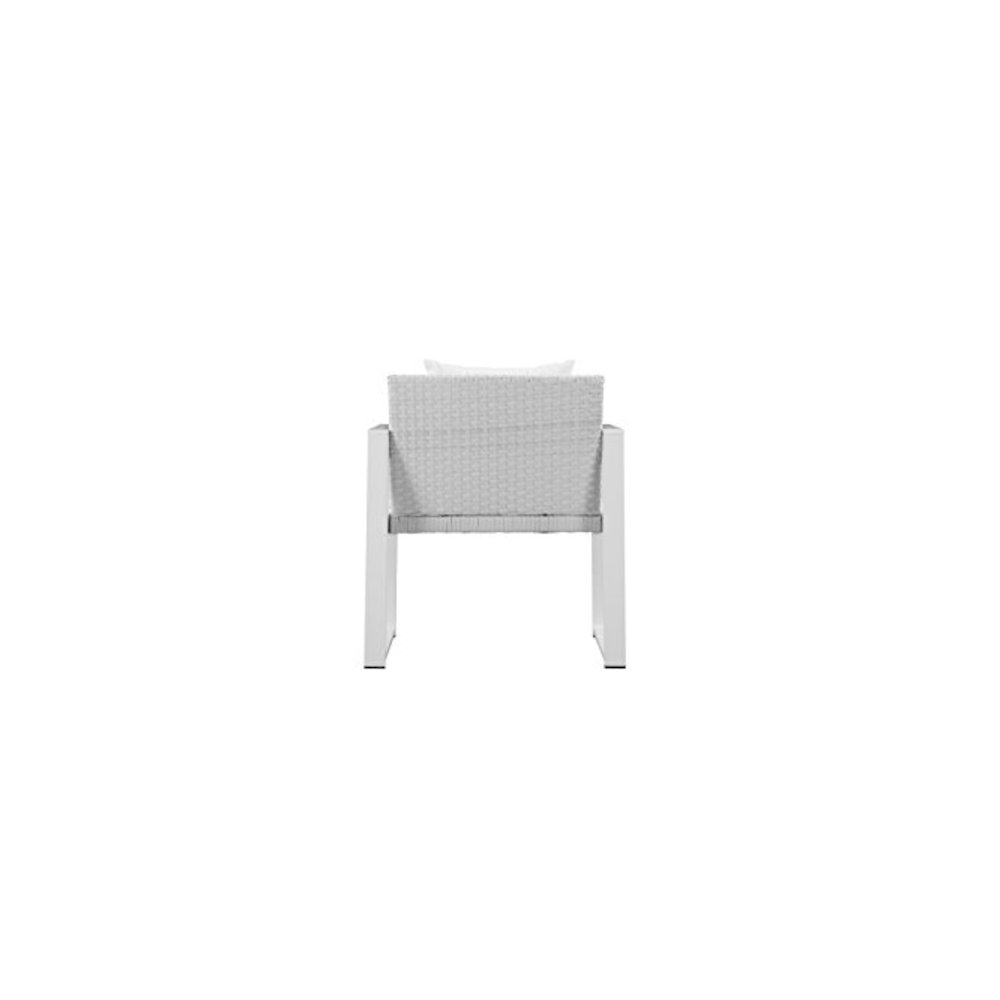 Chester Chair, White & White In Aluminum, Rattan. Picture 5