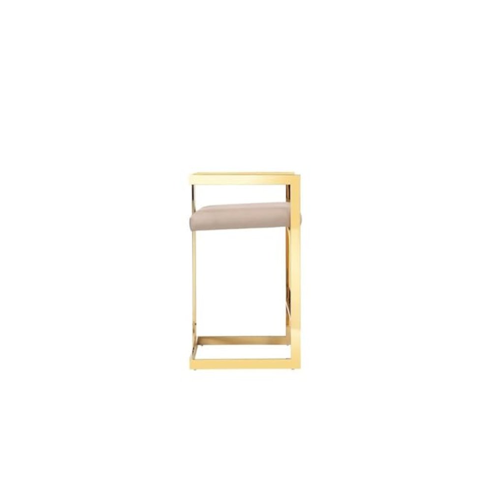 Kenzie Counter Stool Gold/Sand Faux Leather. Picture 4