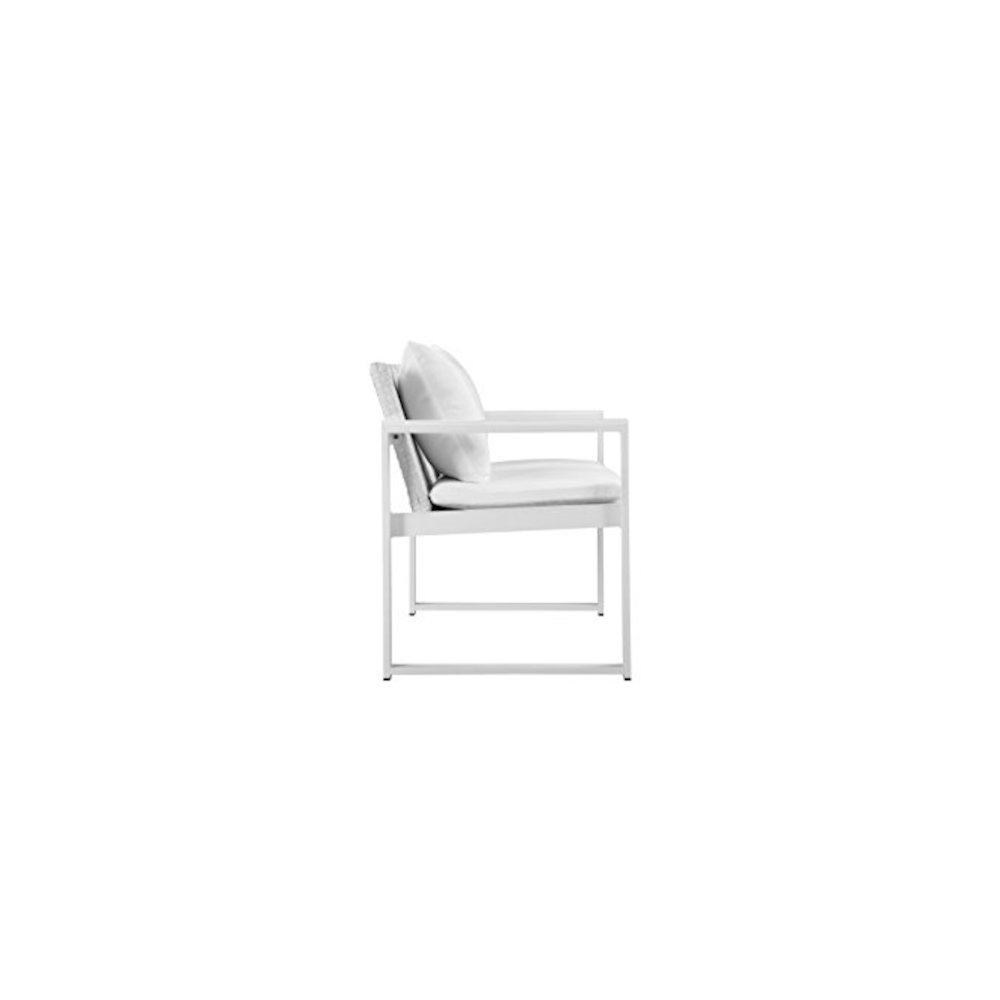Chester Chair, White & White In Aluminum, Rattan. Picture 4