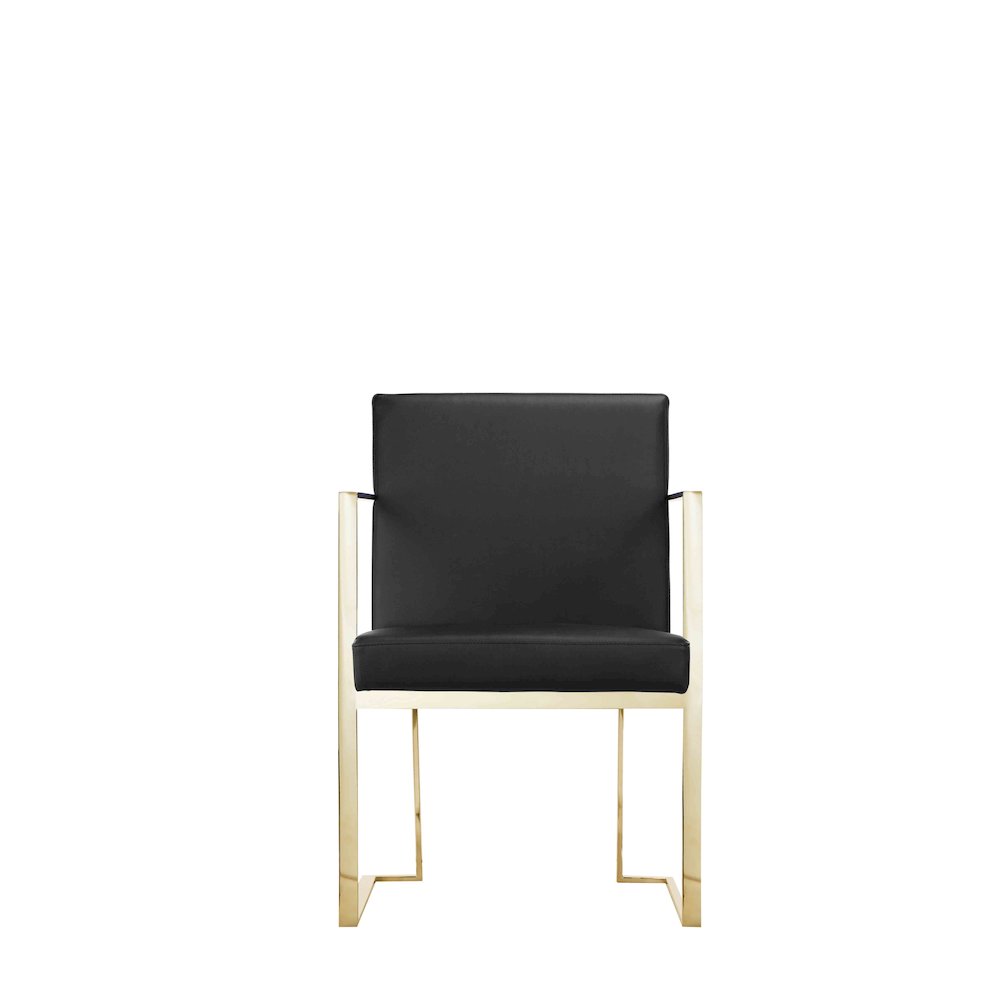 Gold Dexter Arm Chair Black Pu. Picture 2