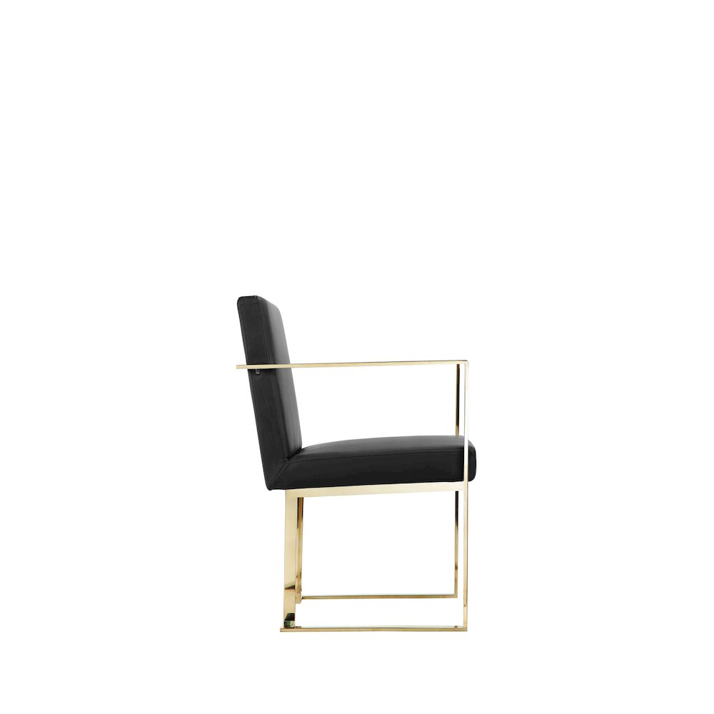 Gold Dexter Arm Chair Black Pu. Picture 3