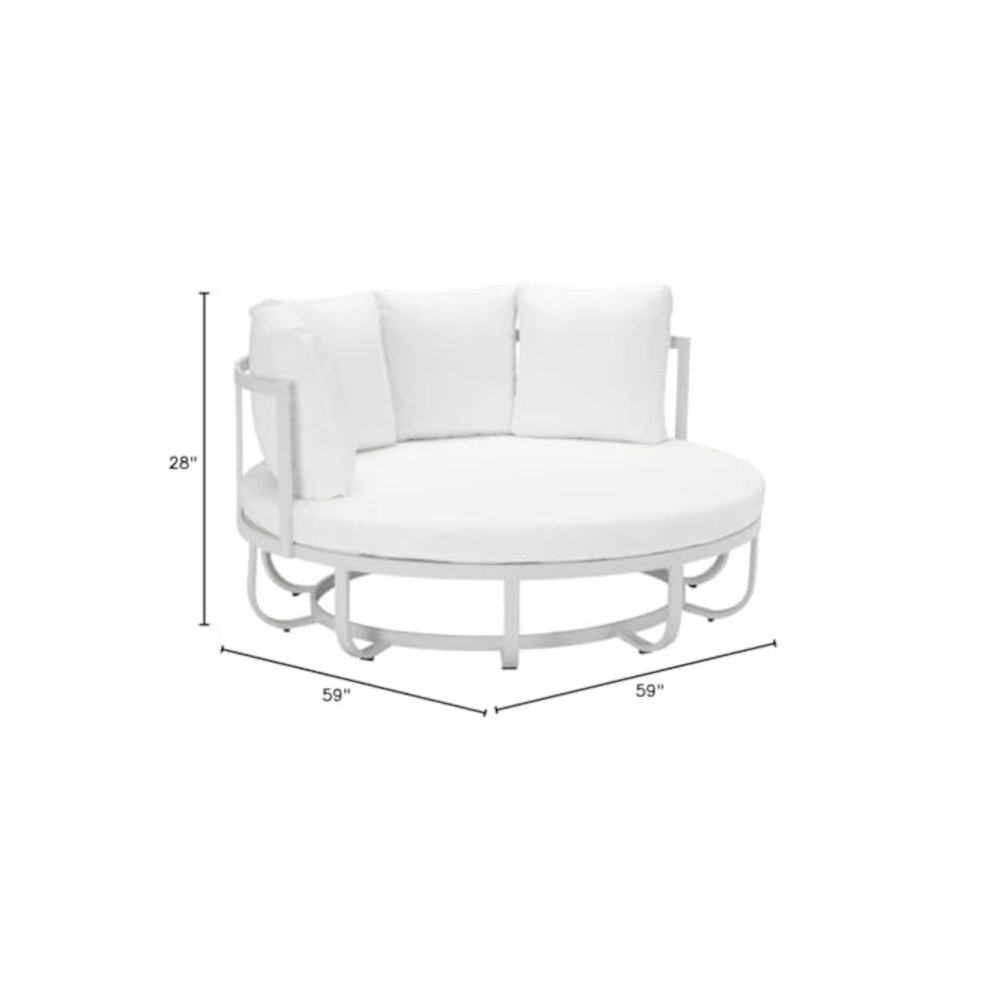 Naples Daybed, White In Aluminum. Picture 2
