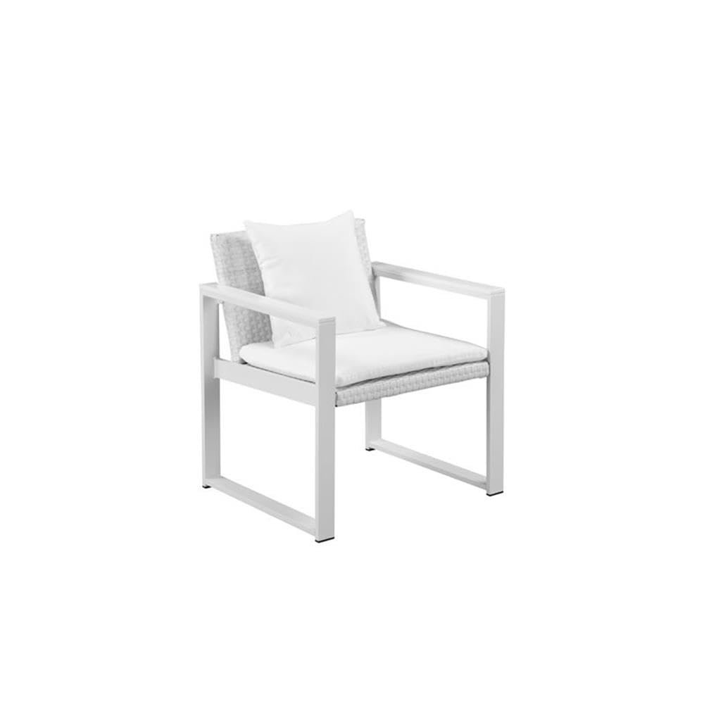 Chester 4 Piece Sofa, White & White In Aluminum, Rattan. Picture 3