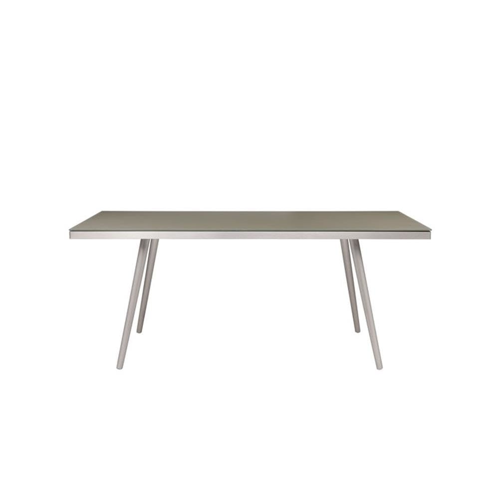 Chelsea Dining Table Taupe In Aluminum, Glass. Picture 2