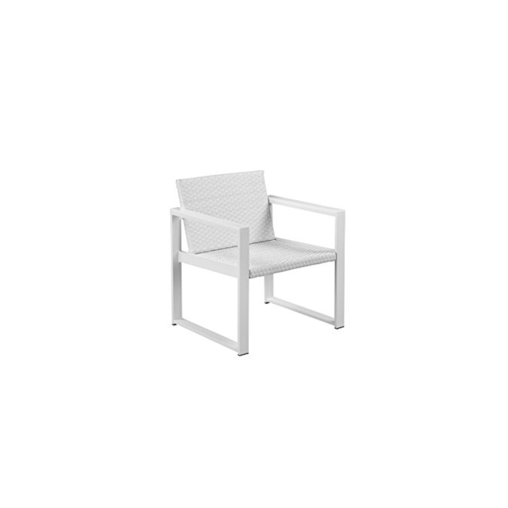 Chester Chair, White & White In Aluminum, Rattan. Picture 7