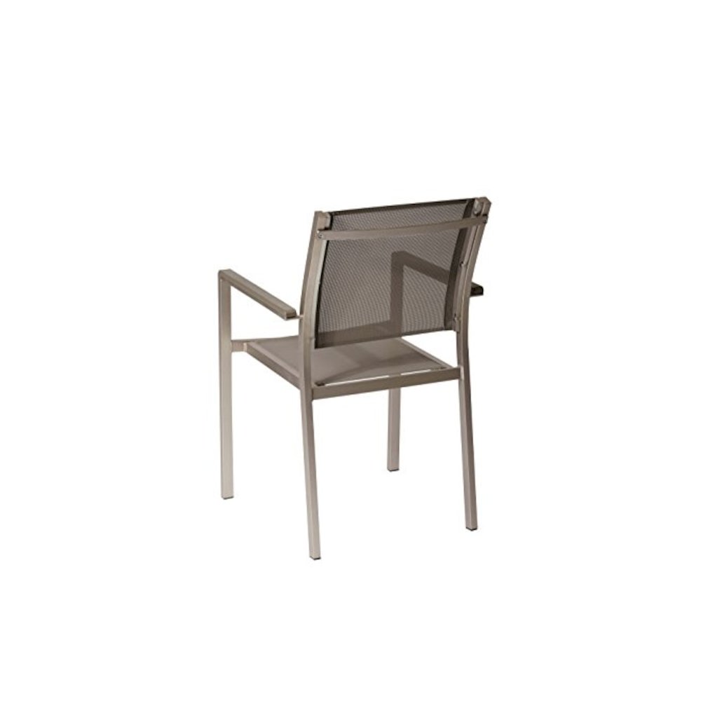 David 7 Piece Dining Set, Brushed Grey In Aluminum, Textilene. Picture 3
