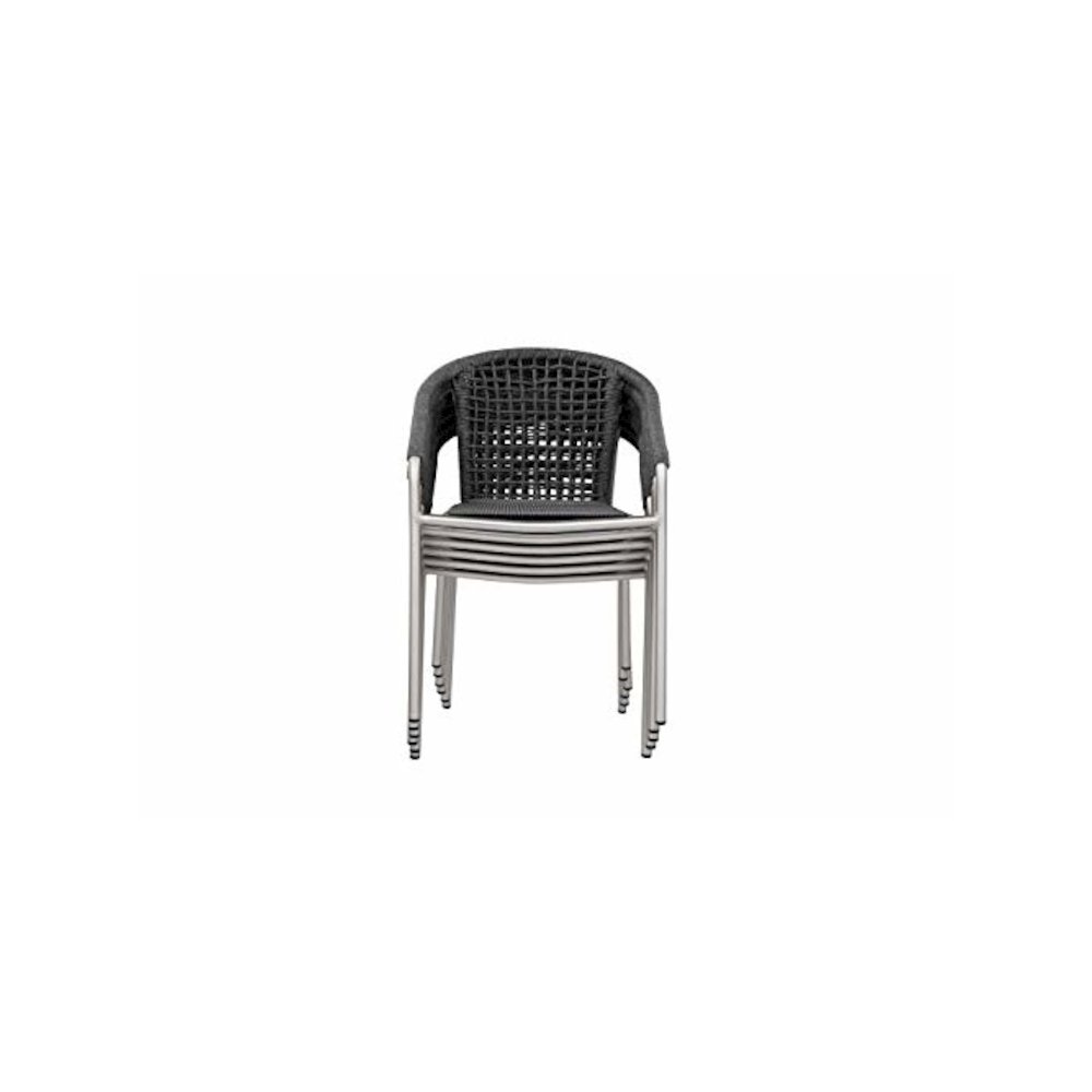 Chelsea 7 Piece Dining Set Slate In Aluminum, Rope. Picture 10