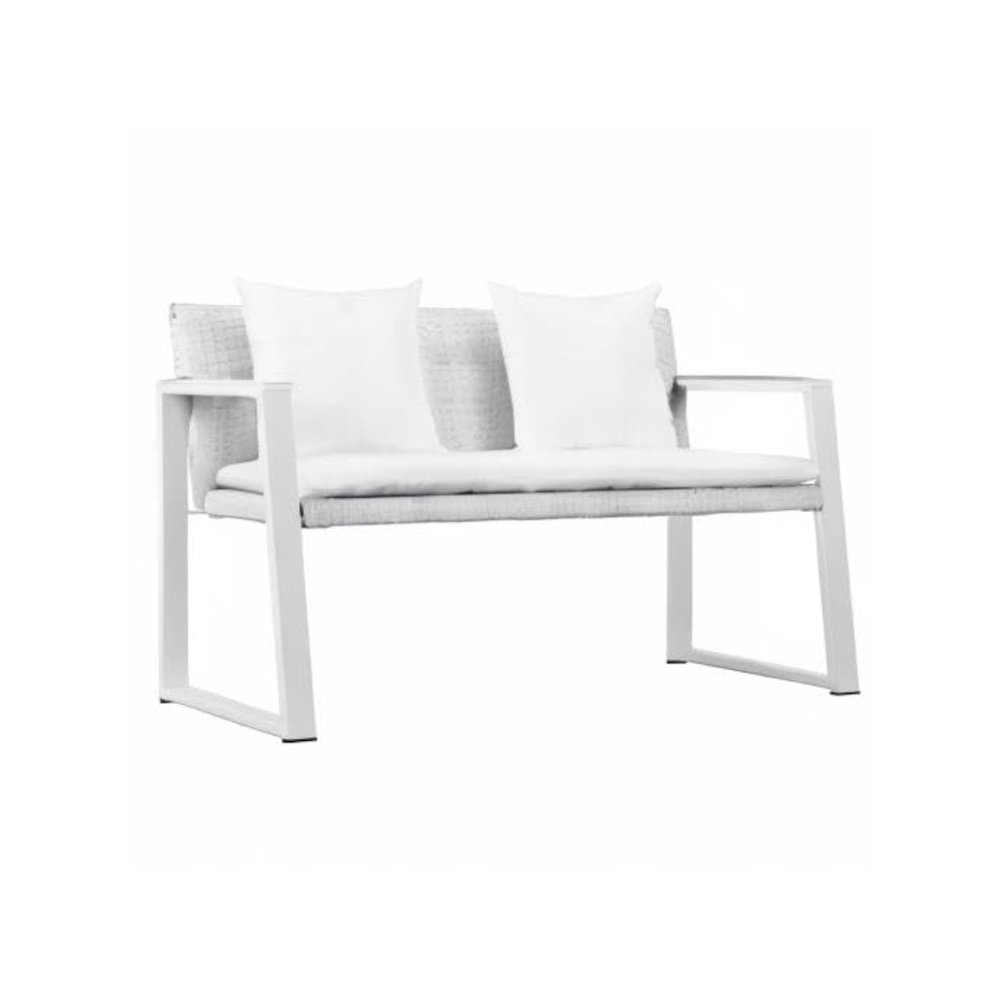 Chester Sofa White & White In Aluminum, Rattan. Picture 2