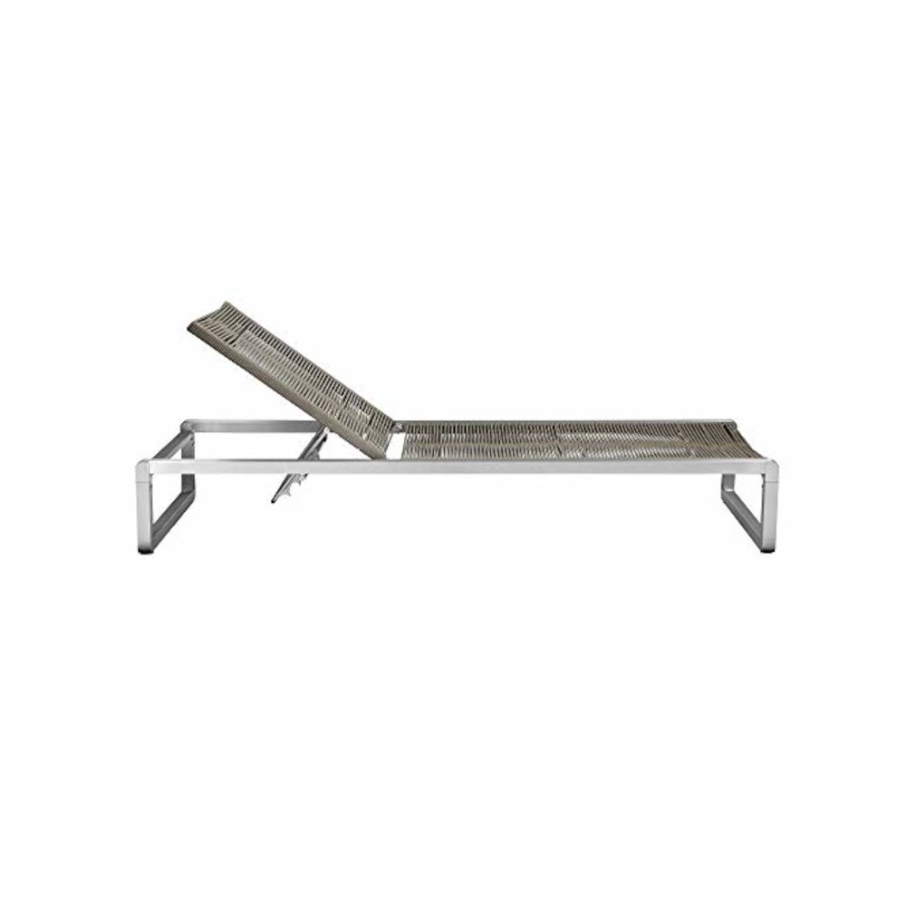 Bella Lounger Chair, Grey In Aluminum, Rope. Picture 3
