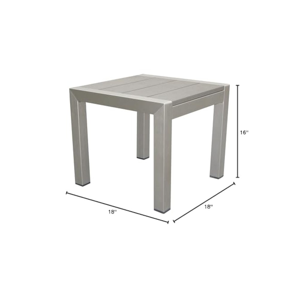 Joseph Side Table, Grey In Aluminum, Polyresin. Picture 2