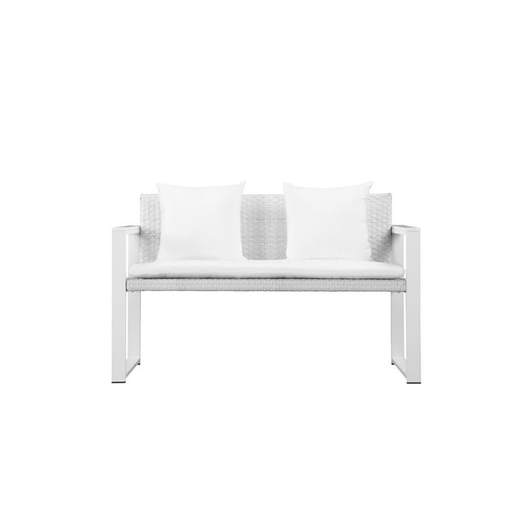 Chester 4 Piece Sofa, White & White In Aluminum, Rattan. Picture 2