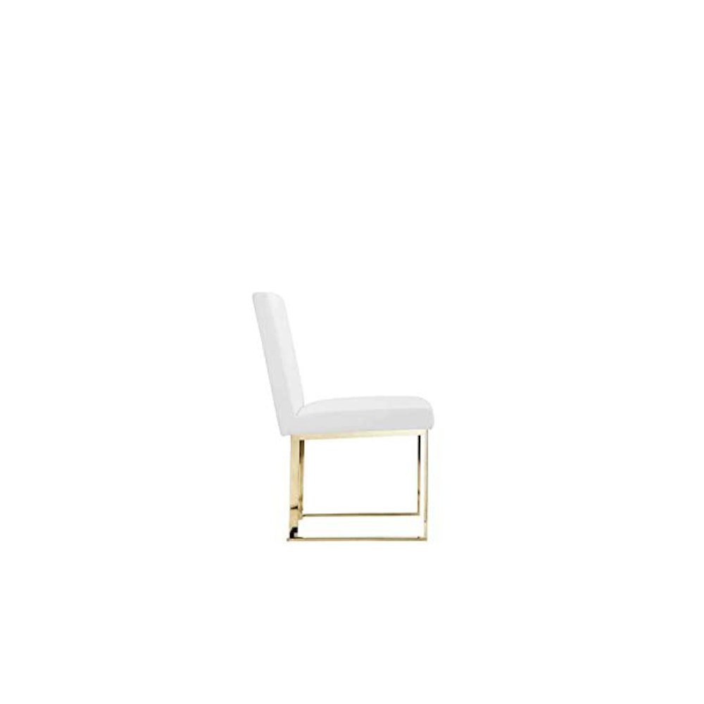 Gold Dexter Side Chair White (Set Of 2). Picture 4