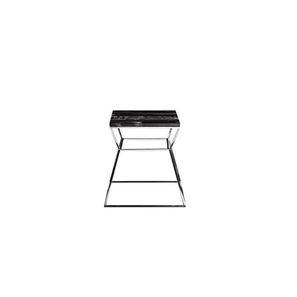 Geo Side Table Metal Frame With Black Marbel Top. Picture 2