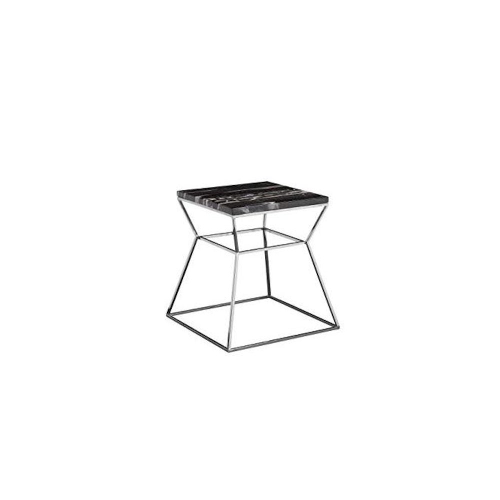 Geo Side Table Metal Frame With Black Marbel Top. Picture 3