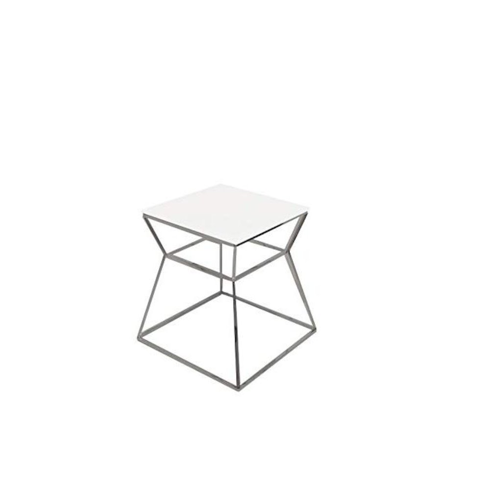 Geo Side Table Metal Frame With White Marbel Top. Picture 1