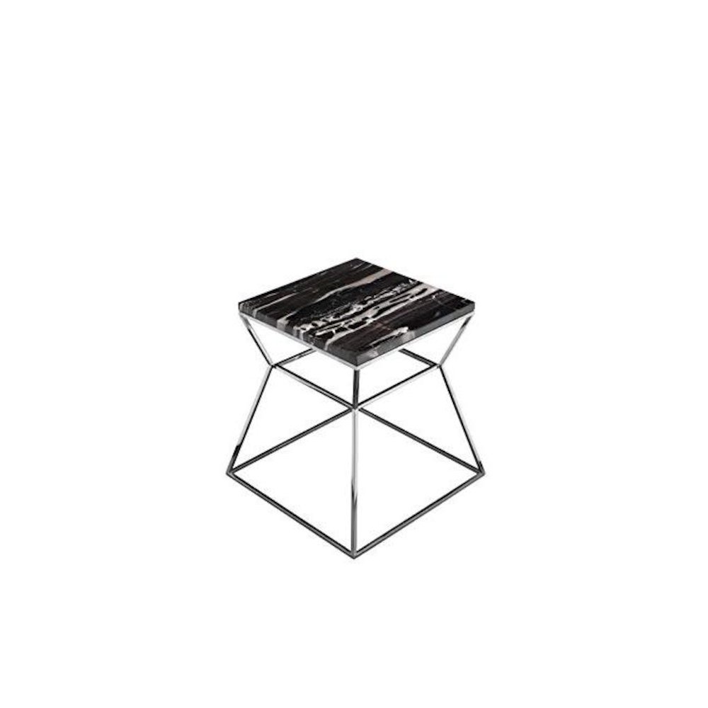 Geo Side Table Metal Frame With Black Marbel Top. Picture 1