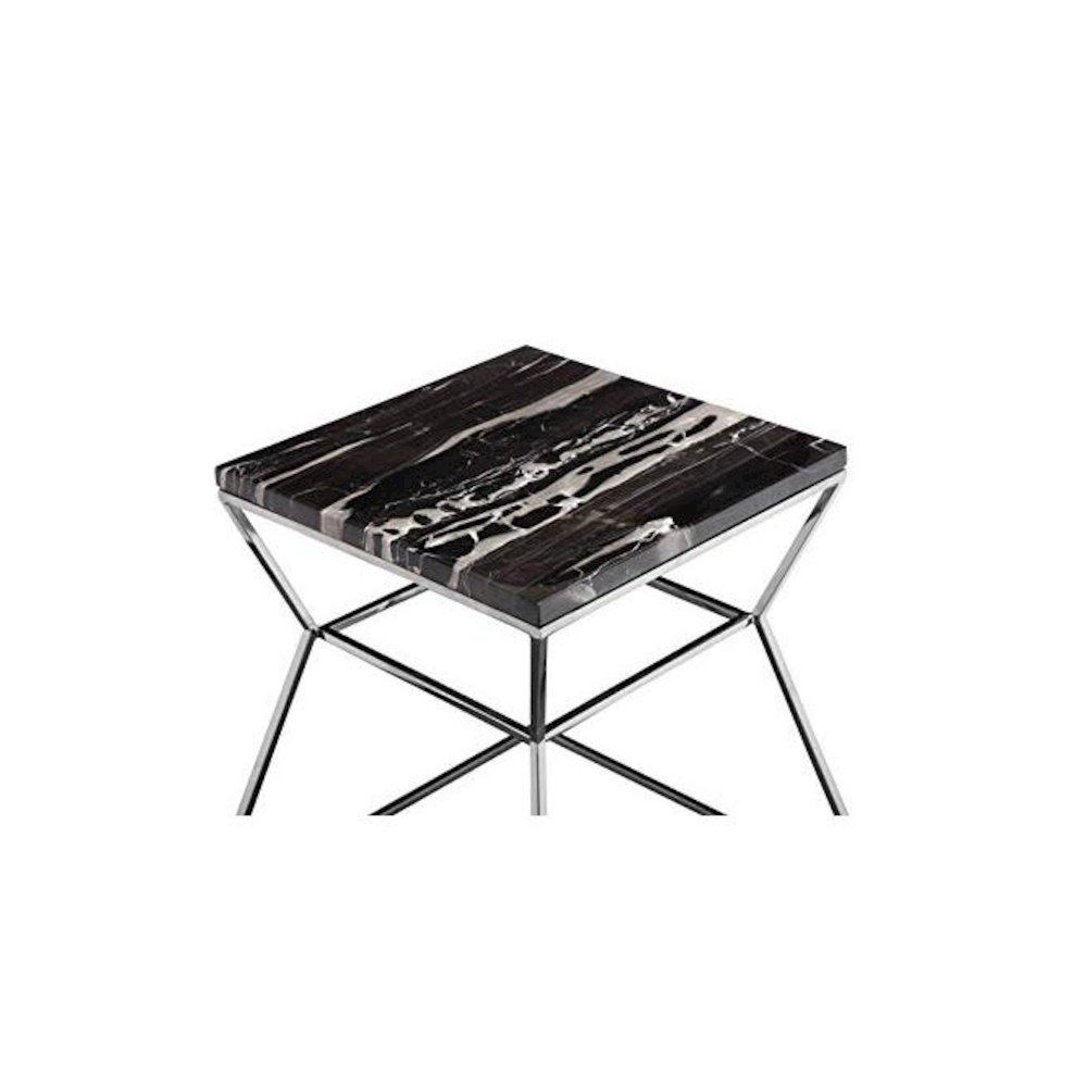 Geo Side Table Metal Frame With Black Marbel Top. Picture 4