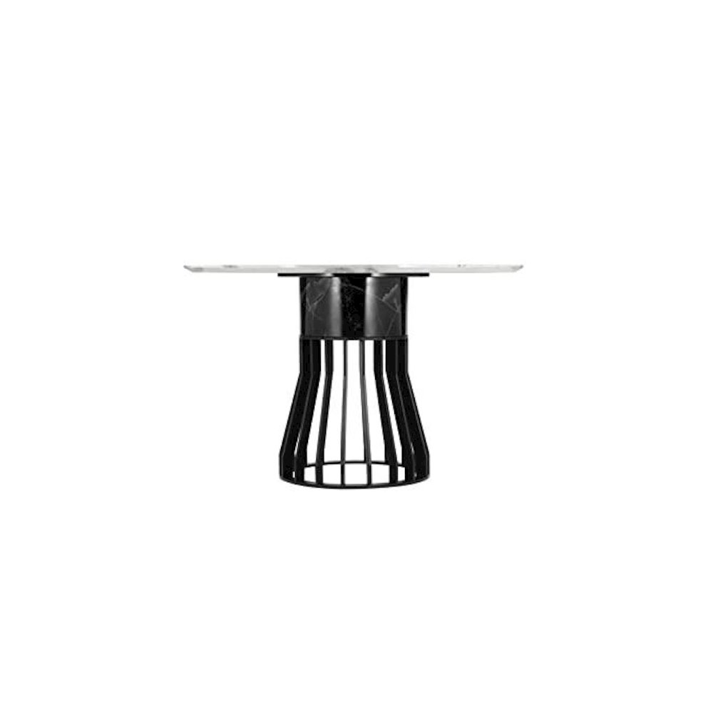 Gina 47" Table Black/White Faux Marble. Picture 2