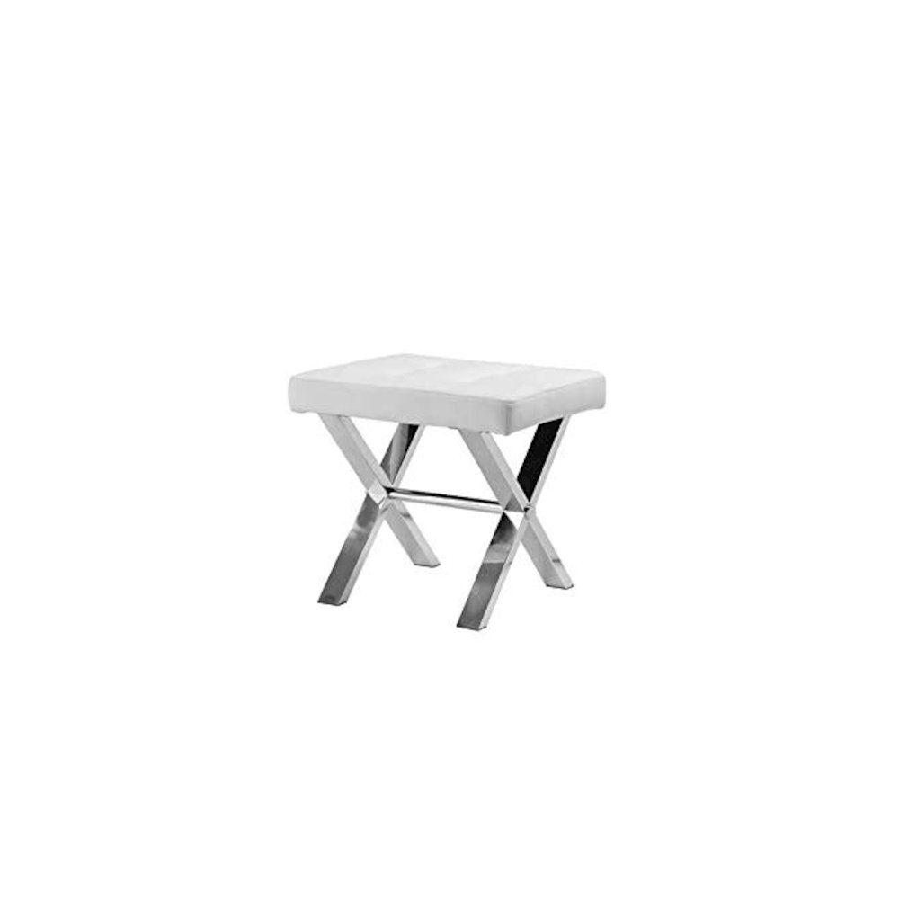 Beverly Stool Faux Leather White. Picture 2