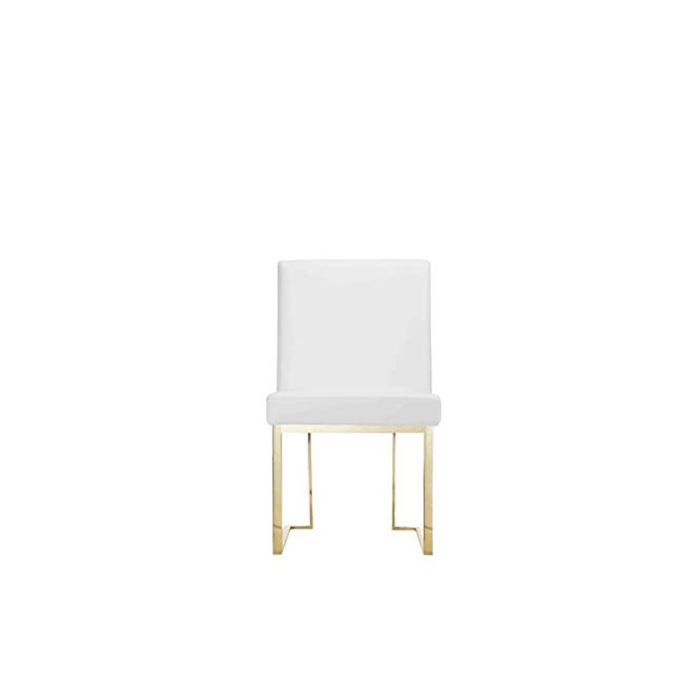 Gold Dexter Side Chair White (Set Of 2). Picture 3