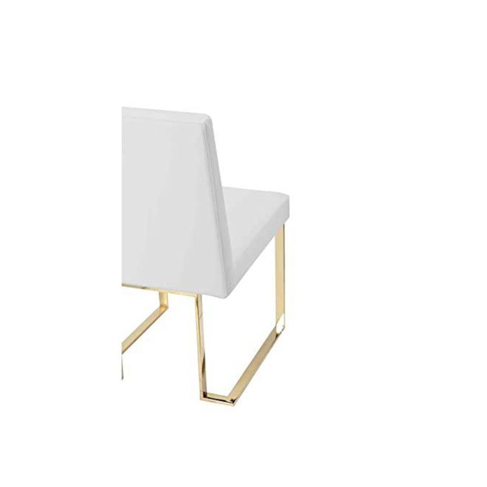 Gold Dexter Side Chair White (Set Of 2). Picture 6