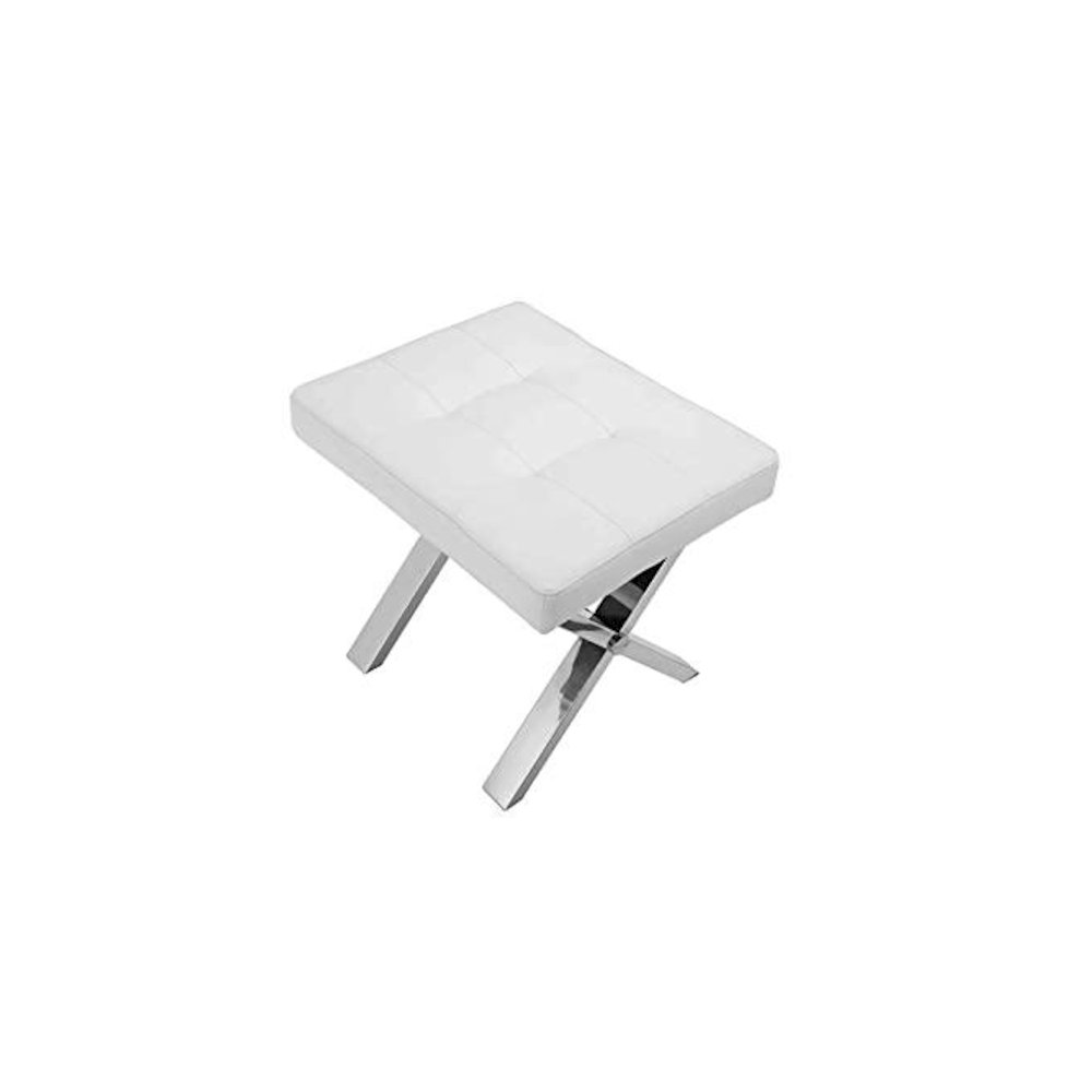 Beverly Stool Faux Leather White. Picture 5
