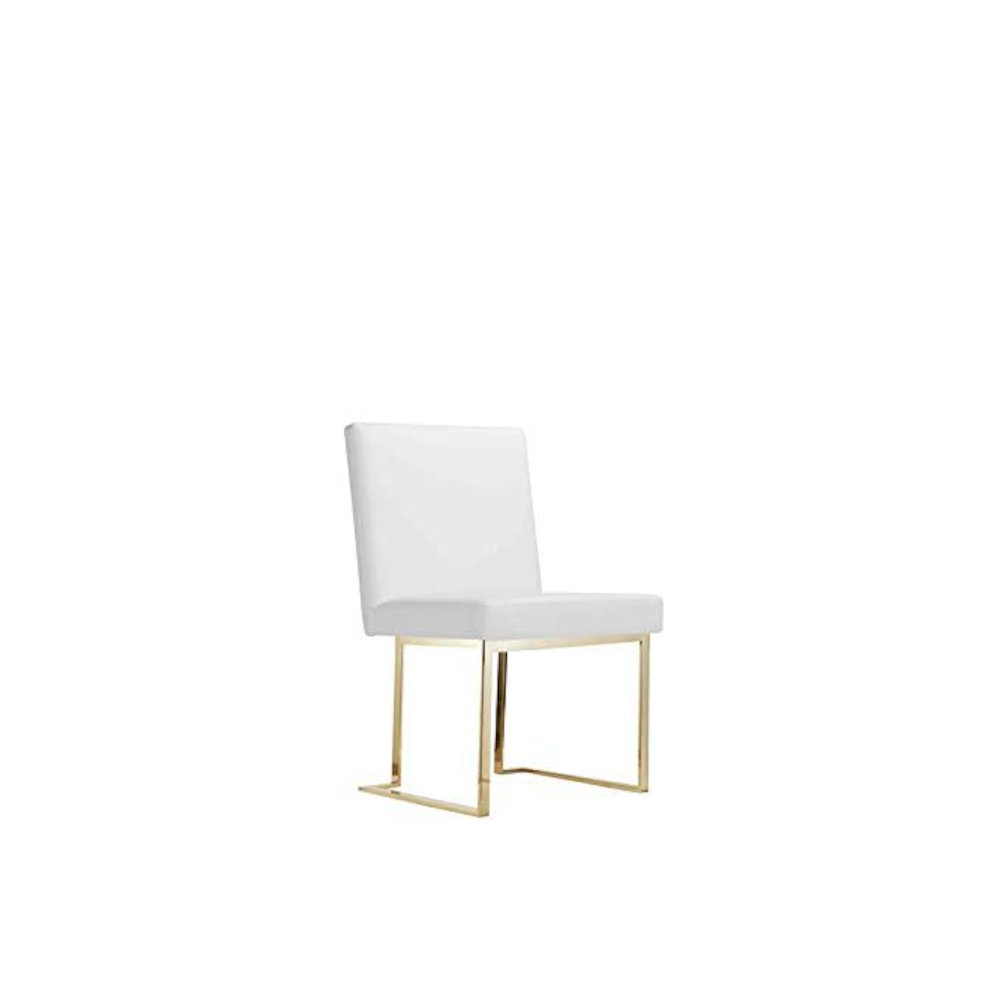Gold Dexter Side Chair White (Set Of 2). Picture 2