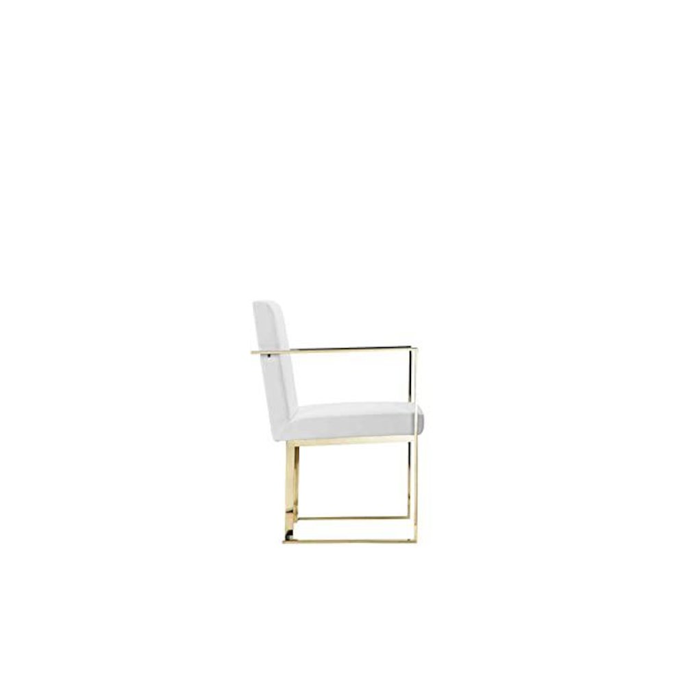Gold Dexter Arm Chair White. Picture 3