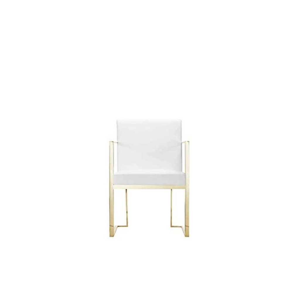 Gold Dexter Arm Chair White. Picture 2