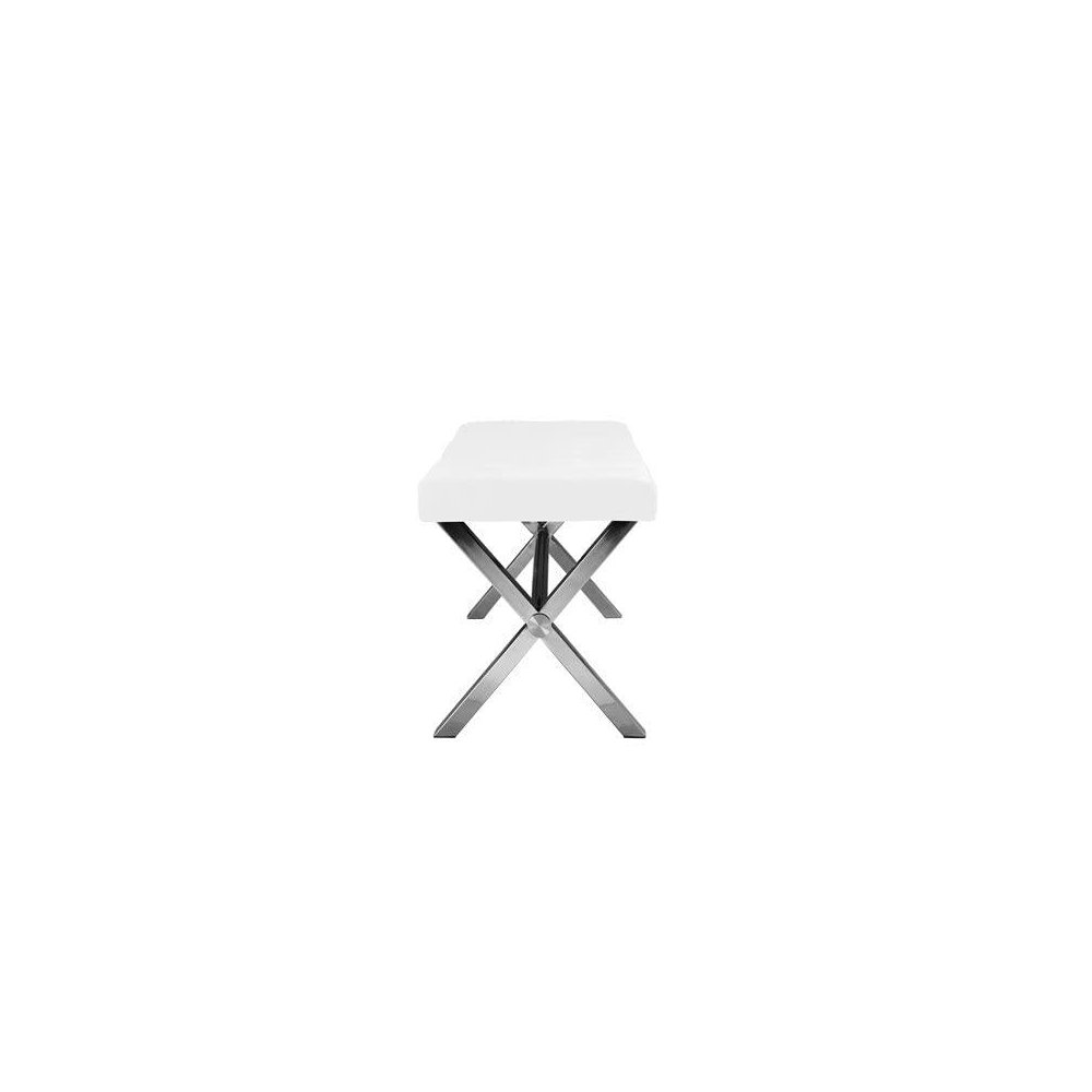 Beverly Bench Faux Leather White. Picture 3