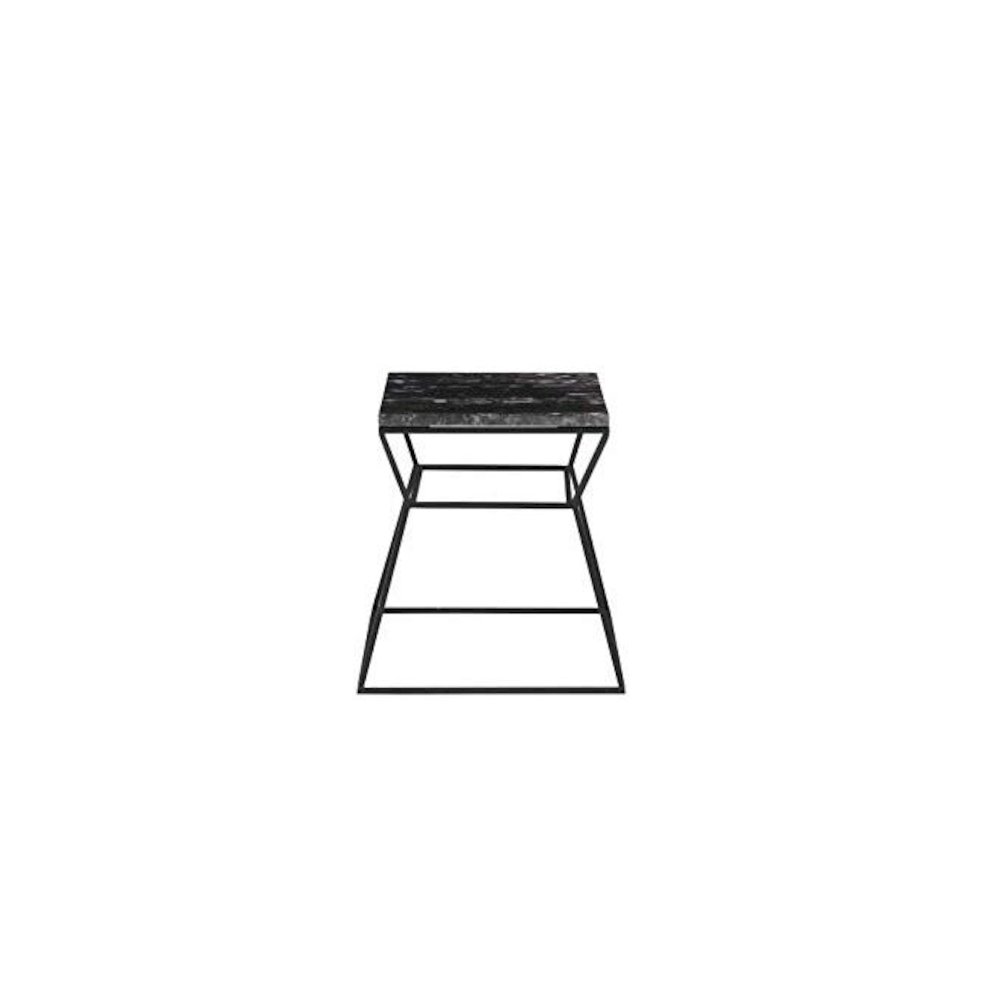 Geo Side Table Black Frame With Black Marbel Top. Picture 2