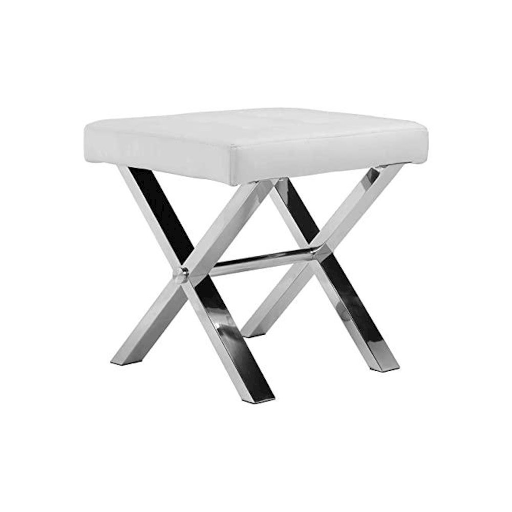 Beverly Stool Faux Leather White. Picture 1
