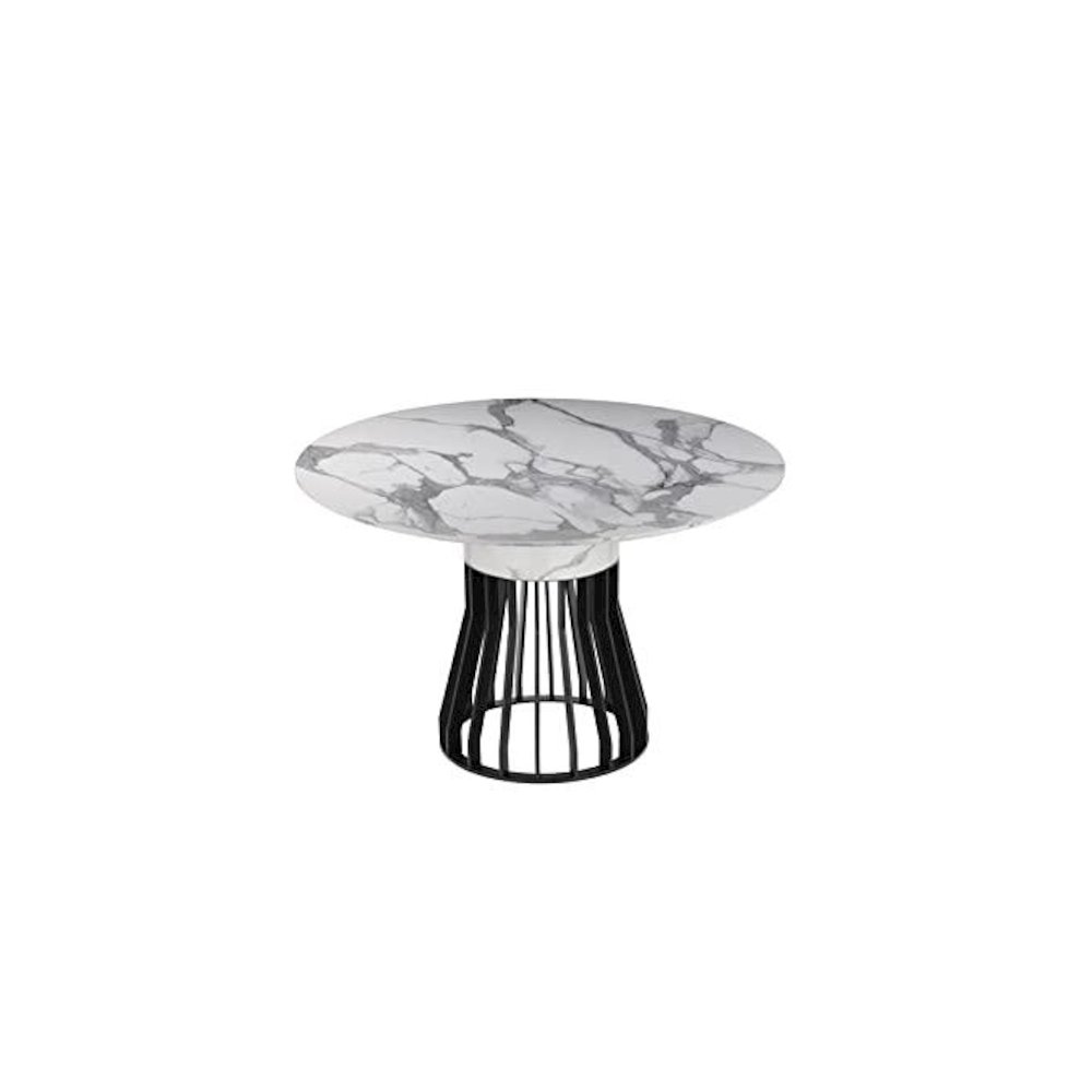 Gina 47" Table Black/White Faux Marble. Picture 3